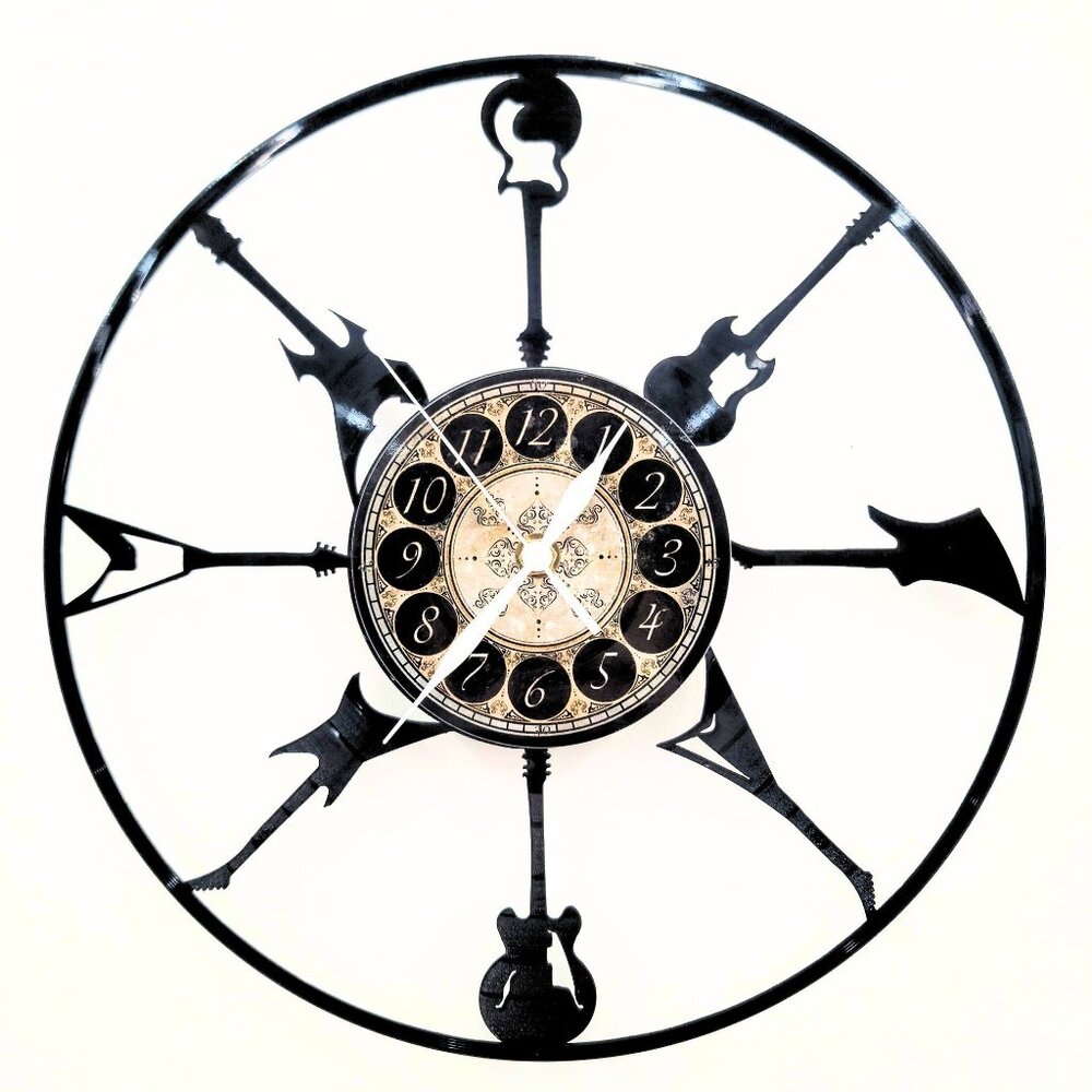 ELECTRIC GUITARS vinyl record clock